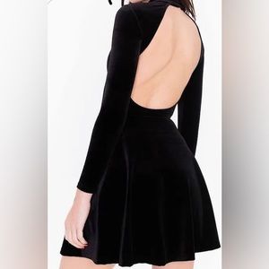 American Apparel Black Velvet Dress